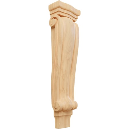 Ekena Millwork 6 1/4"W x 3"D x 22"H Large Traditional Pilaster Corbel, Red Oak CORW06X03X22PTRO